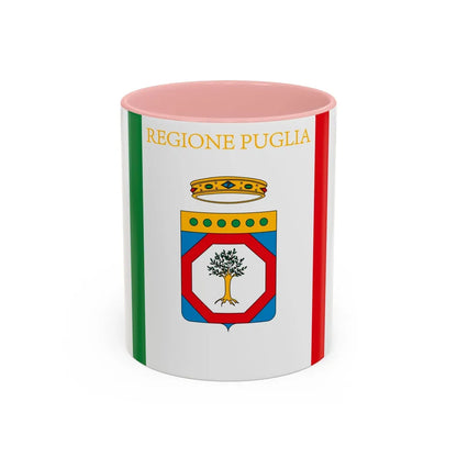 Flag of Apulia Italy - Accent Coffee Mug-11oz-Pink-Go Mug Yourself