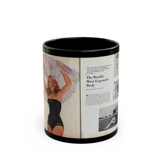 Penny Duncan #63 - [Pages 48 & 49] Pages 1 & 2 of 2 with, Penny 1 Color+3 B&W, Intro, Headline & Paragraph from TRUE - THE MAN'S MAGAZINE March '55 (Vintage Female Icon) Black Coffee Mug-11oz-Go Mug Yourself