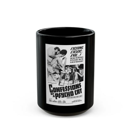 CONFESSIONS OF A PSYCHO CAT 1968 Movie Poster - Black Coffee Mug-15oz-Go Mug Yourself