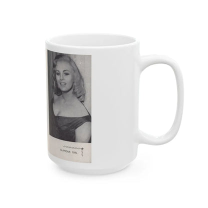 Norma Sykes #163 - 66 PHOTOGRAPHS OF Sabrina U.K. Pocket Mag. Pages 56 & 57 (Vintage Female Icon) White Coffee Mug-Go Mug Yourself