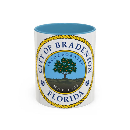 Seal of Bradenton Florida - Accent Coffee Mug-11oz-Light Blue-Go Mug Yourself