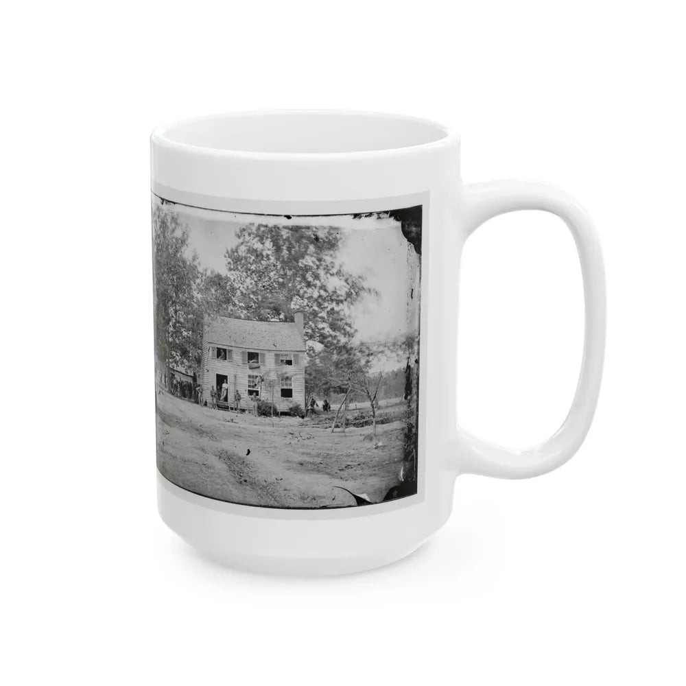 Fair Oaks, Va. Frame House Used As A Hospital By Gen Joseph Hooker's Division (U.S. Civil War) White Coffee Mug-Go Mug Yourself