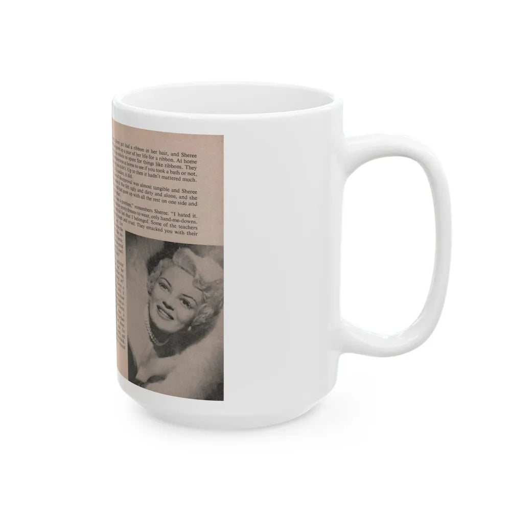 Sheree North #158 - Pages 22 & 23 from 66 PHOTOGRAPHS OF Sheree NORTH U.K. Pocket Mag. (Vintage Female Icon) White Coffee Mug-Go Mug Yourself