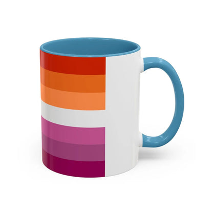 Lesbian 2 Pride Flag - Accent Coffee Mug-Go Mug Yourself