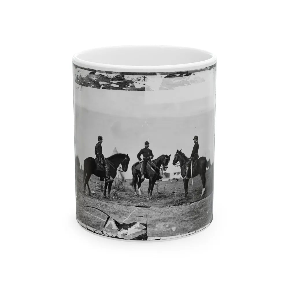 Falmouth, Va. Aides De Camp To Gen. Joseph Hooker Capts. William L. Candler, Harry Russell, And Alexander Moore (U.S. Civil War) White Coffee Mug-11oz-Go Mug Yourself