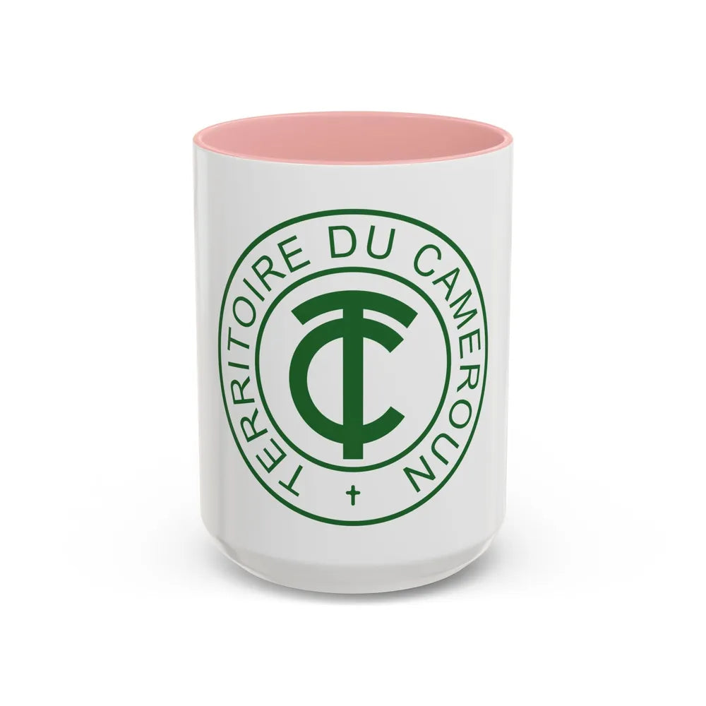 Emblem of French Cameroon - Accent Coffee Mug-15oz-Pink-Go Mug Yourself