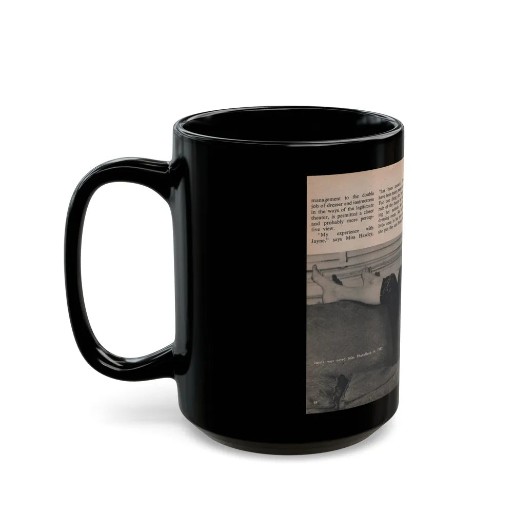 Jayne Mansfield #304 - JAYNE Pocket Magazine Pages 52 & 53 (Vintage Female Icon) Black Coffee Mug-Go Mug Yourself