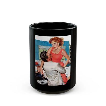 Fiction Illustration in Saturday Evening Post (2) - Black Coffee Mug-15oz-Go Mug Yourself