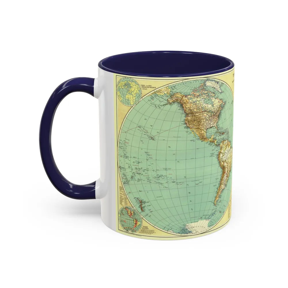 World Map (1935) (Map) Accent Coffee Mug-Go Mug Yourself