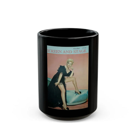 Barbara Nichols #301 - Mag. Cover (Vintage Female Icon) Black Coffee Mug-15oz-Go Mug Yourself