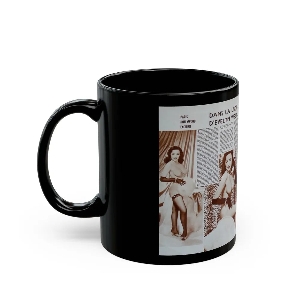 Evelyn West #19 (Vintage Female Icon) Black Coffee Mug-Go Mug Yourself