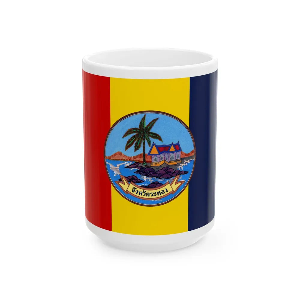 Flag of Rayong Province Thailand - White Coffee Mug-15oz-Go Mug Yourself