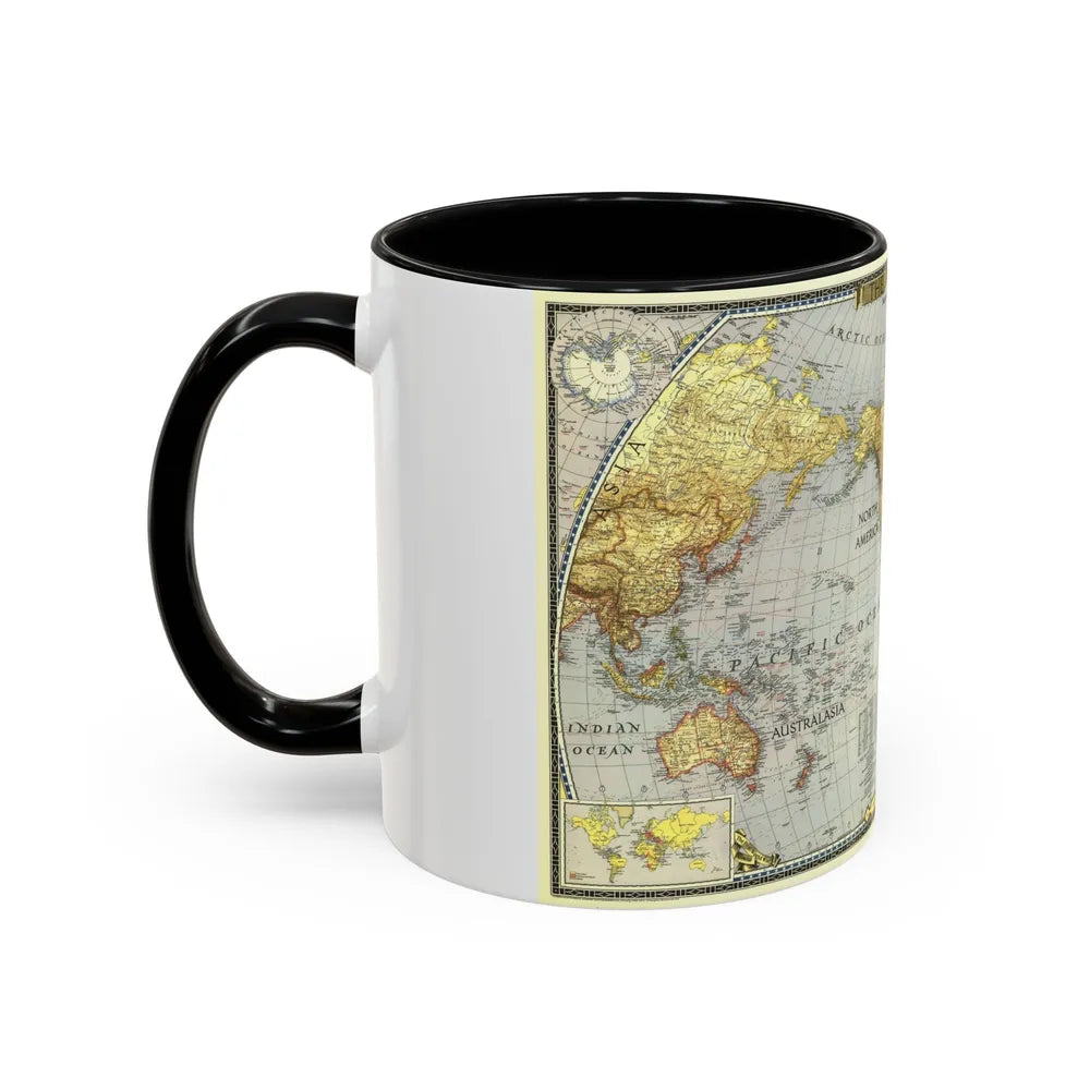 World Map (1943) (Map) Accent Coffee Mug-Go Mug Yourself