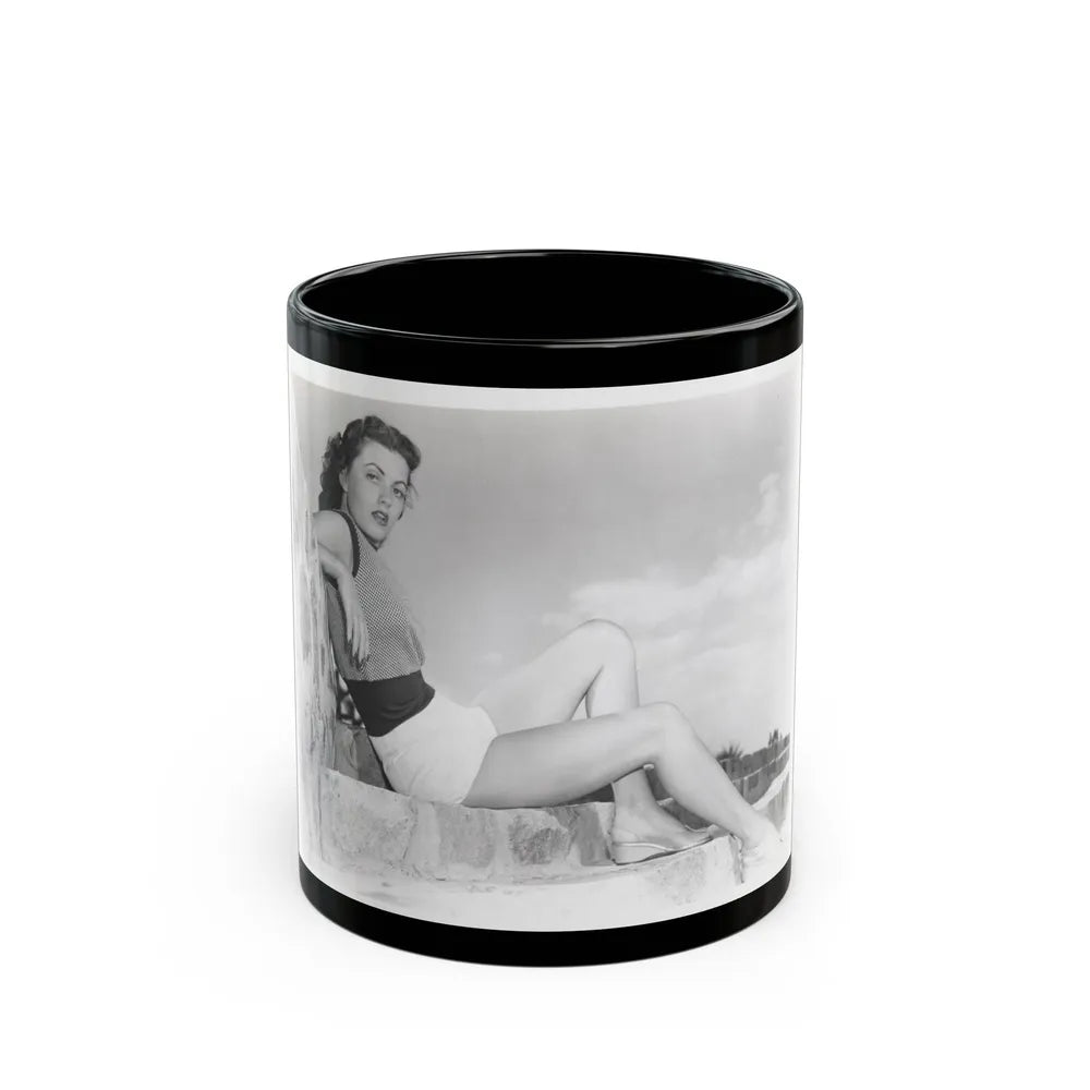 Faith Domergue #119 (Vintage Female Icon) Black Coffee Mug-11oz-Go Mug Yourself