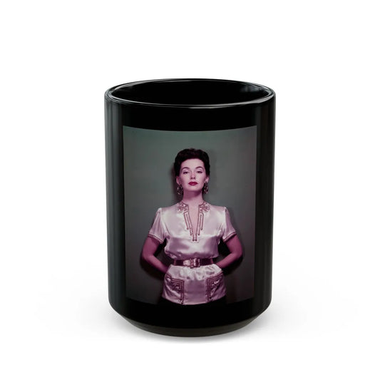 Barbara Rush #112 (Vintage Female Icon) Black Coffee Mug-15oz-Go Mug Yourself