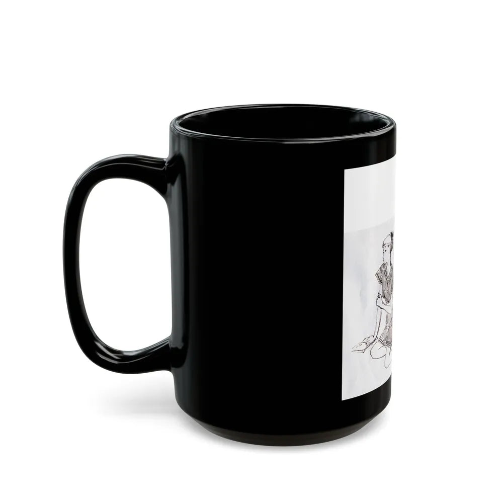 Fashion Illustrations, Junior Bazaar, 1947 - Black Coffee Mug-Go Mug Yourself