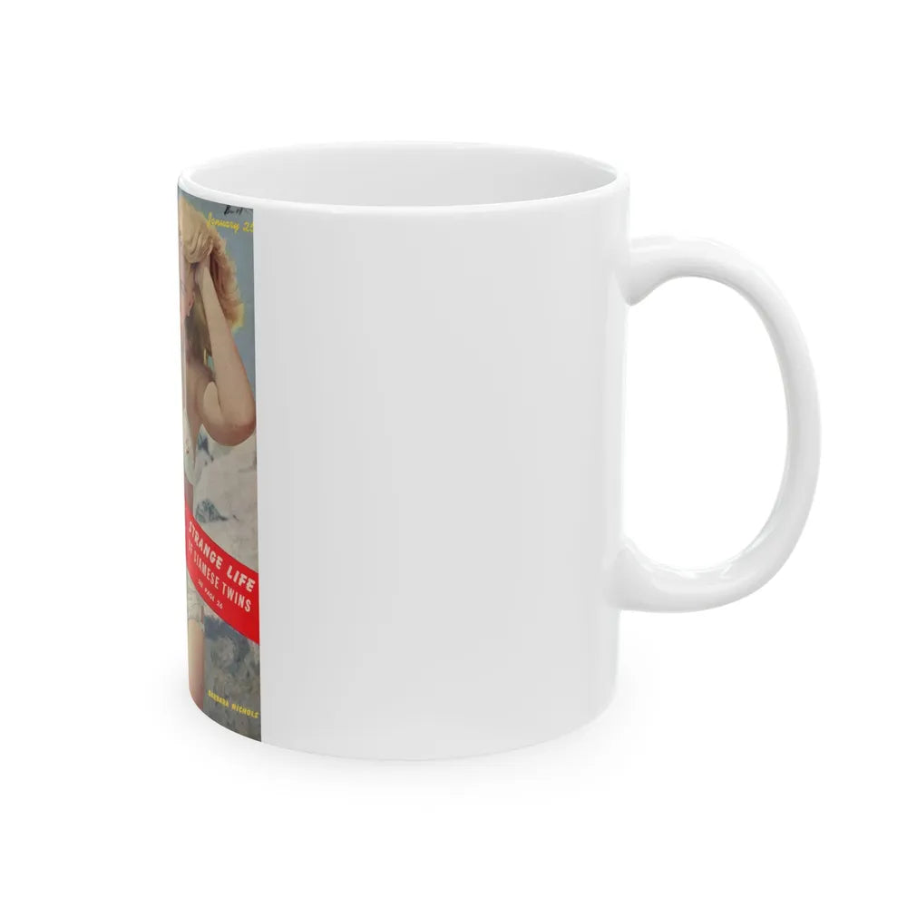 Barbara Nichols #259 - Mag. Cover (Vintage Female Icon) White Coffee Mug-Go Mug Yourself