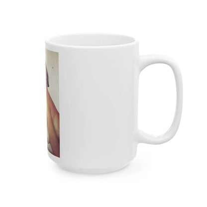 Julie Ege #147 - Topless (Vintage Female Icon) White Coffee Mug-Go Mug Yourself