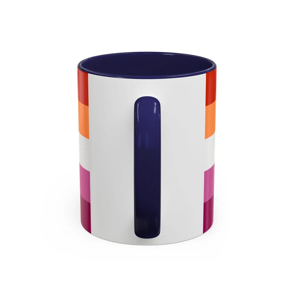 Lesbian 3 Pride Flag - Accent Coffee Mug-Go Mug Yourself