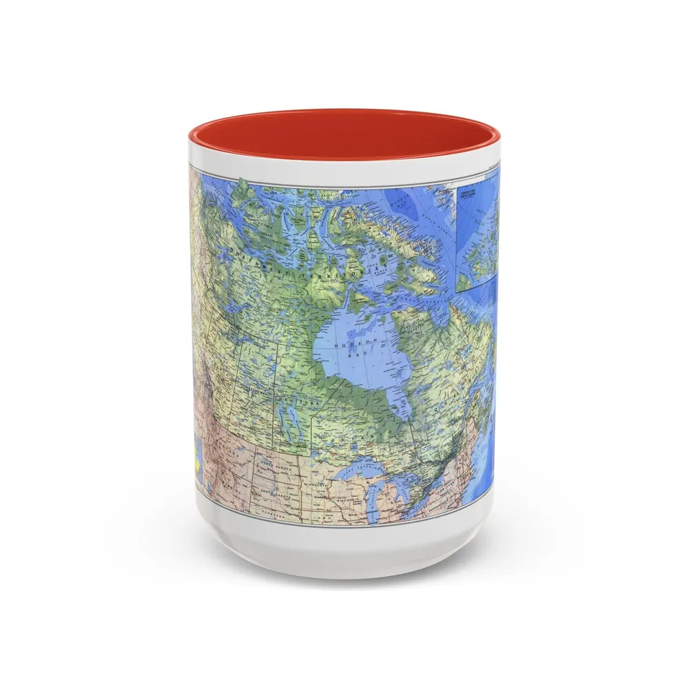 Canada (1985) (Map) Accent Coffee Mug-15oz-Red-Go Mug Yourself