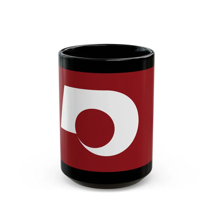 Flag of Kumamoto Prefecture Japan - Black Coffee Mug-15oz-Go Mug Yourself