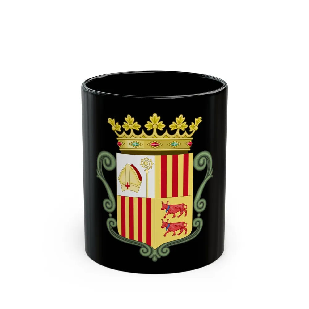 Coat of arms of Andorra (1800-1949) - Black Coffee Mug-11oz-Go Mug Yourself