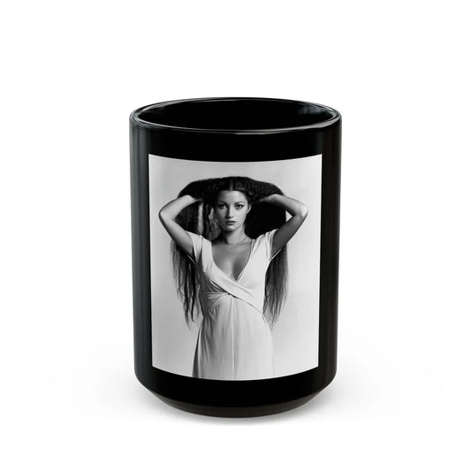 Jane Seymour #55 (Vintage Female Icon) Black Coffee Mug-15oz-Go Mug Yourself