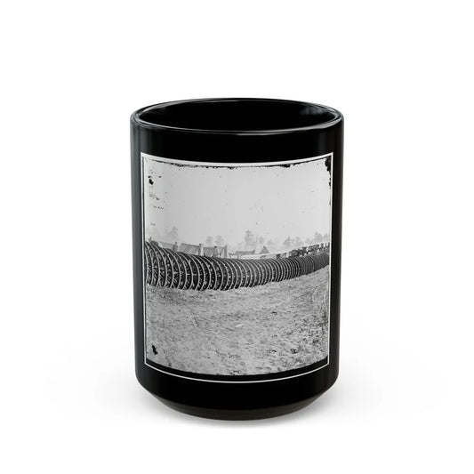 City Point, Virginia (Vicinity). Park Of Army Wagon Wheels (U.S. Civil War) Black Coffee Mug-15oz-Go Mug Yourself