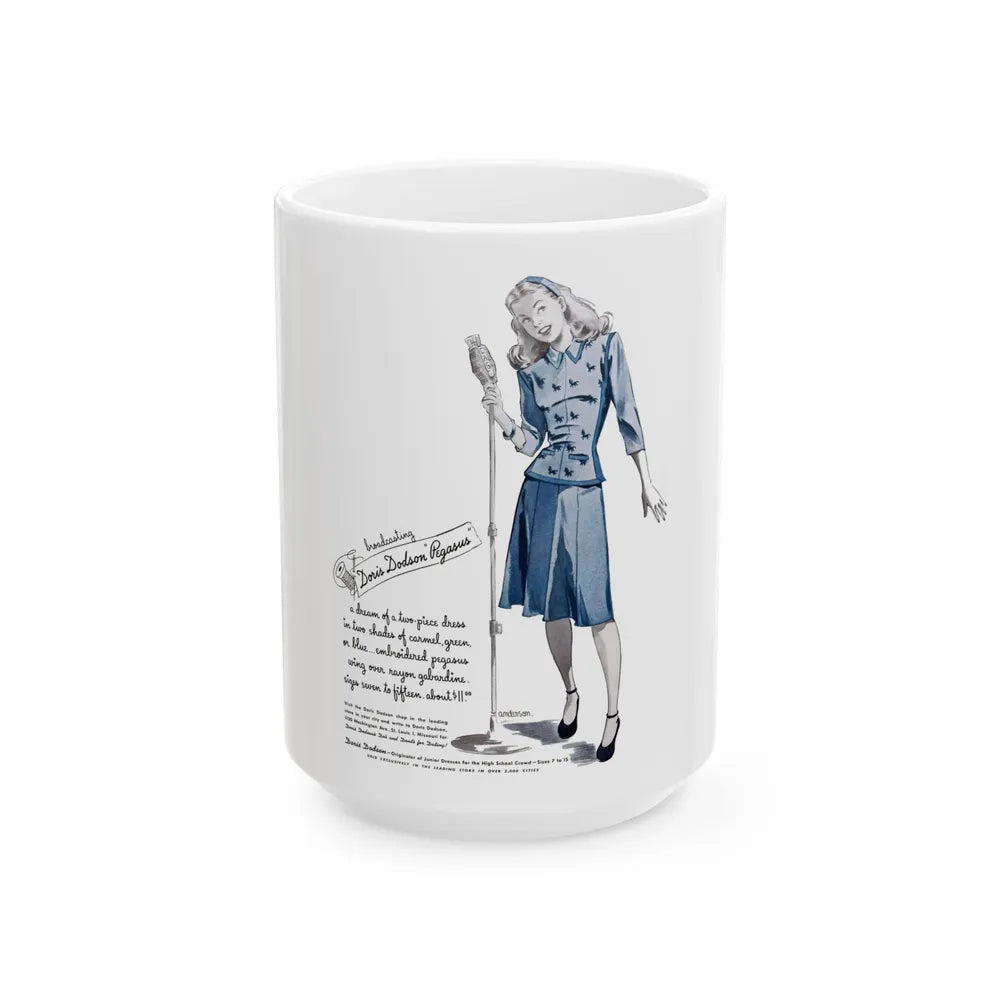 Doris Dodson ad, Calling All Girls, October 1944 - White Coffee Mug-15oz-Go Mug Yourself