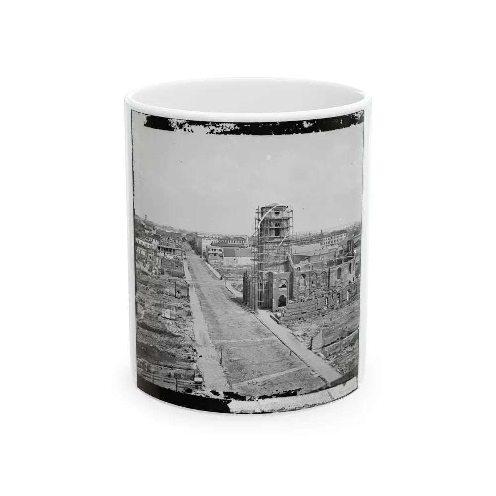 Charleston, S.C. View From Roof Of The Mills House, Looking Up Meeting Street; Ruins Of The Circular Church In Center (U.S. Civil War) White Coffee Mug-11oz-Go Mug Yourself