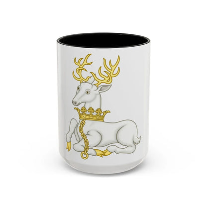 White Hart Badge of Richard II - Accent Coffee Mug-15oz-Black-Go Mug Yourself