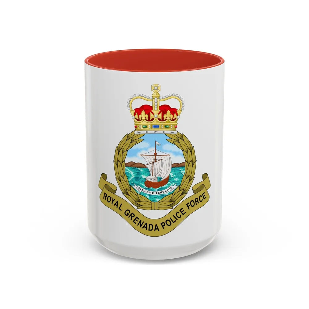 Royal Grenada Police Force - Accent Coffee Mug-15oz-Red-Go Mug Yourself