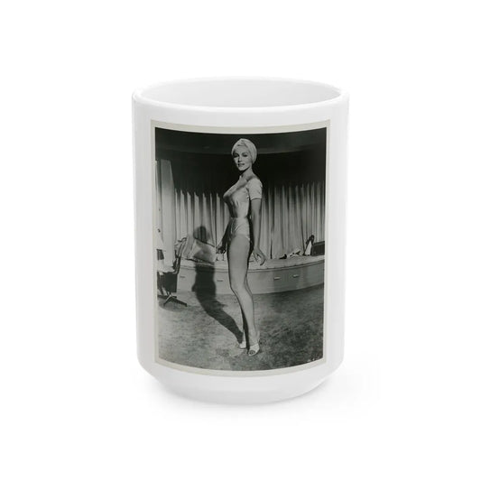 Julie Newmar #505 (Vintage Female Icon) White Coffee Mug-15oz-Go Mug Yourself