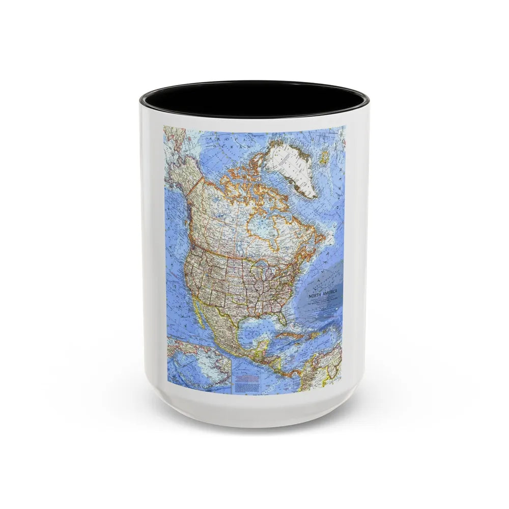 North America (1964) (Map) Accent Coffee Mug-15oz-Black-Go Mug Yourself