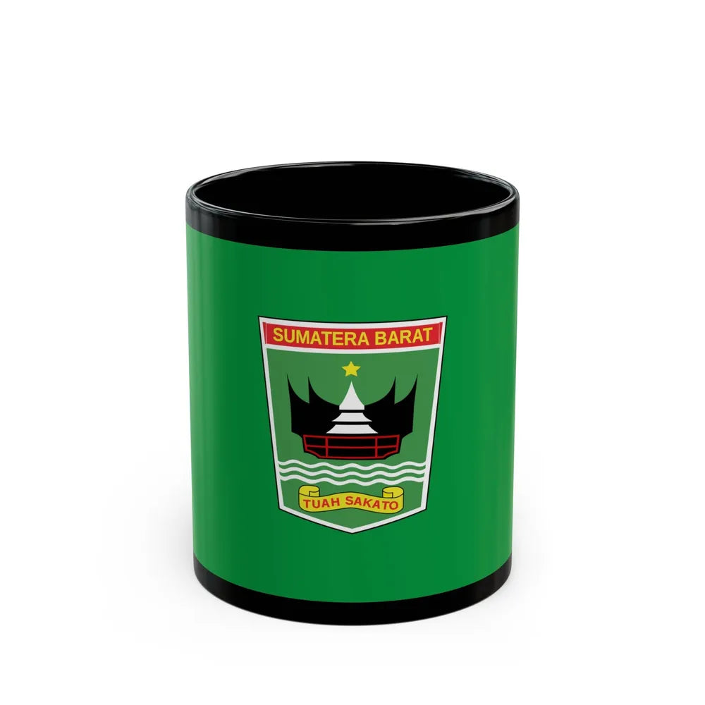 Flag of West Sumatra Indonesia - Black Coffee Mug-11oz-Go Mug Yourself