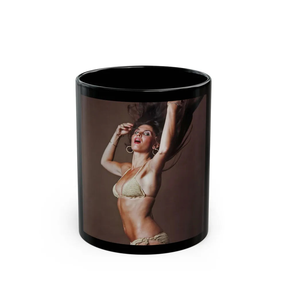 Caroline Munro #258 (Vintage Female Icon) Black Coffee Mug-11oz-Go Mug Yourself