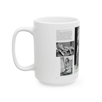 Greta Thyssen #127 - 2 Pages 5 B&W Photos from Modern Man Mag. April '57 (Vintage Female Icon) White Coffee Mug-Go Mug Yourself