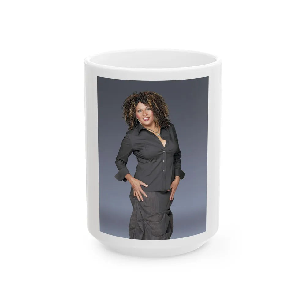 Pam Grier #08 (Vintage Female Icon) White Coffee Mug-15oz-Go Mug Yourself