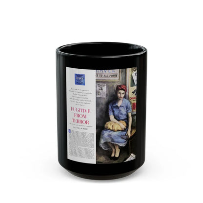 Fugitive From Terror (1), Saturday Evening Post, April 9, 1949 - Black Coffee Mug-15oz-Go Mug Yourself