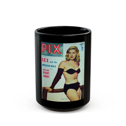 Barbara Nichols #95 - Mag. Cover (Vintage Female Icon) Black Coffee Mug-15oz-Go Mug Yourself