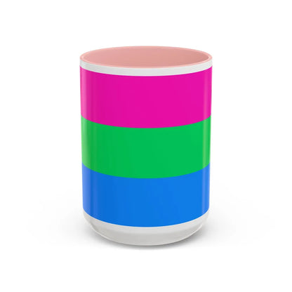 Polysexuality Pride Flag - Accent Coffee Mug-15oz-Pink-Go Mug Yourself