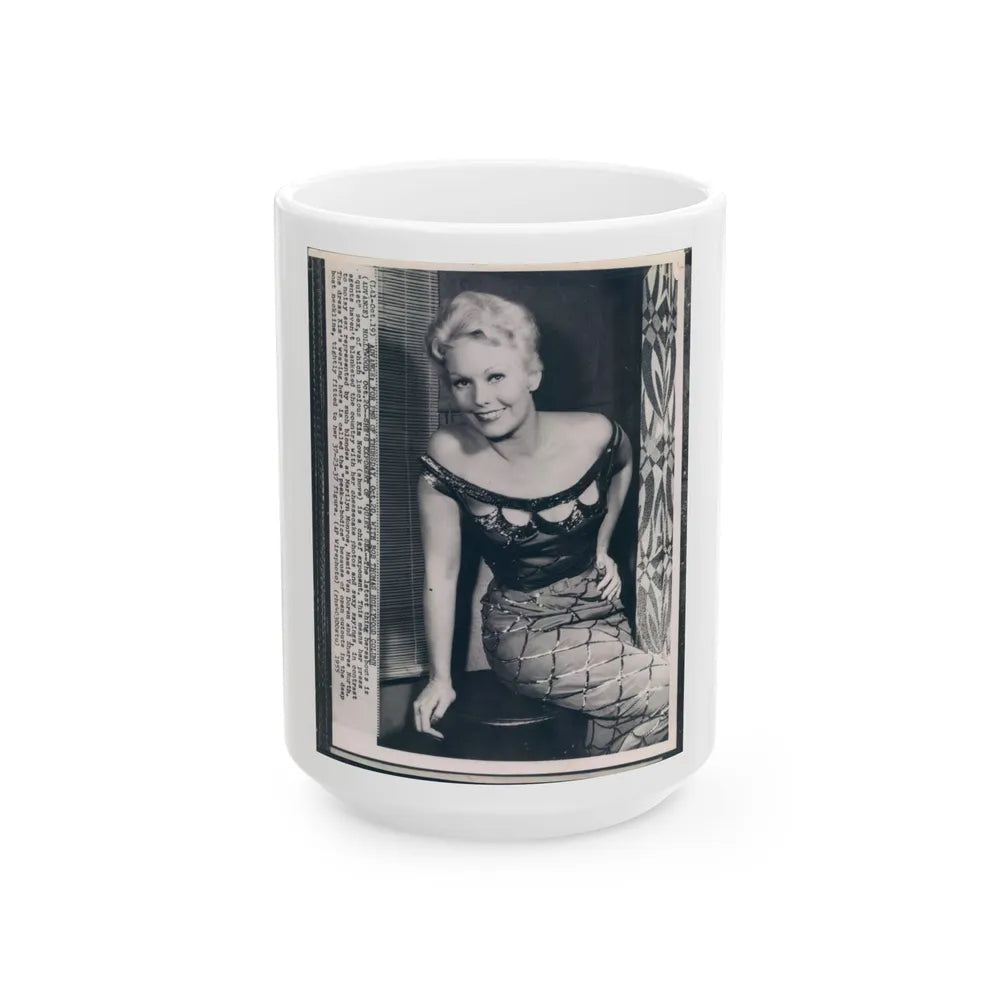 Kim Novak #128 (Vintage Female Icon) White Coffee Mug-15oz-Go Mug Yourself