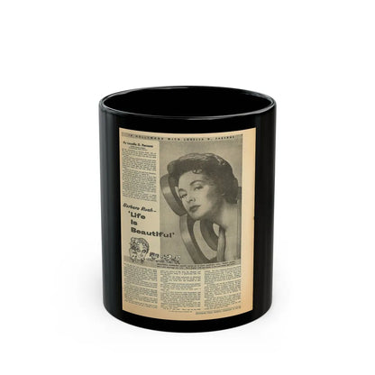 Barbara Rush #67 - Add (Vintage Female Icon) Black Coffee Mug-11oz-Go Mug Yourself