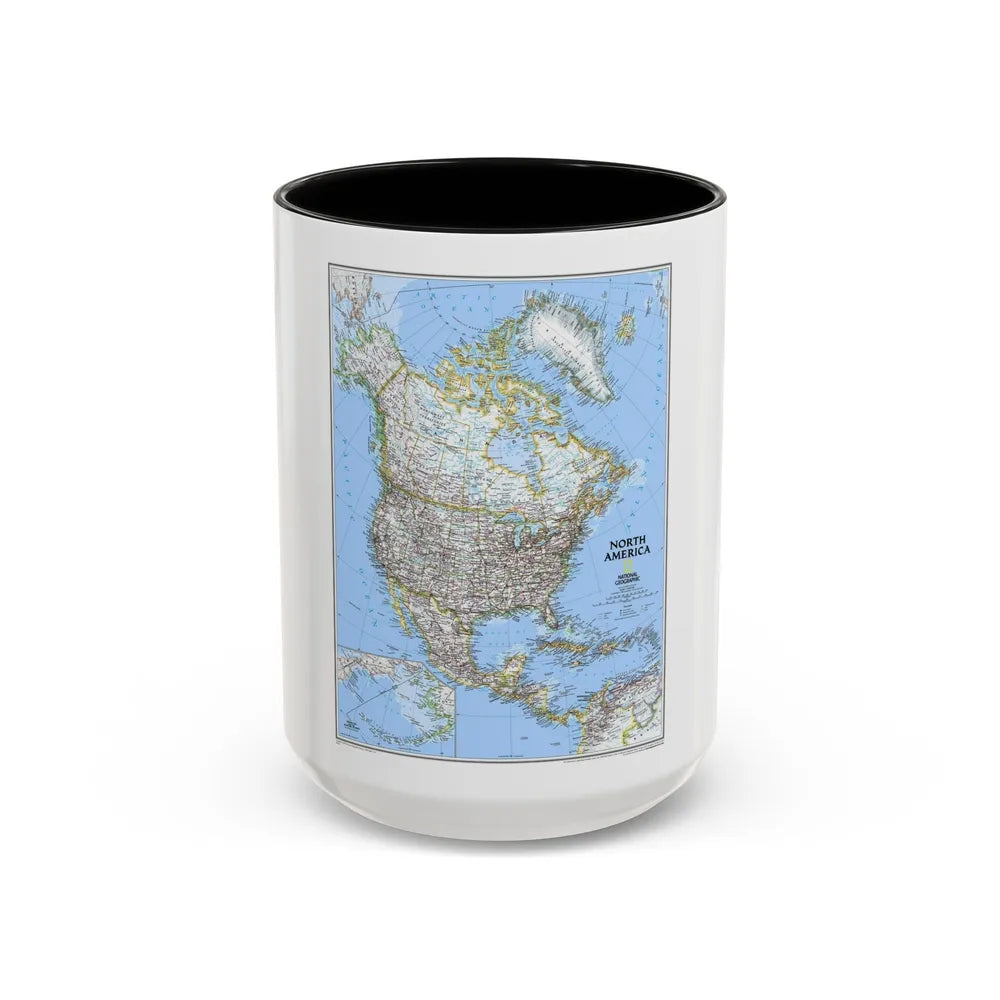 North America (2005) (Map) Accent Coffee Mug-15oz-Black-Go Mug Yourself