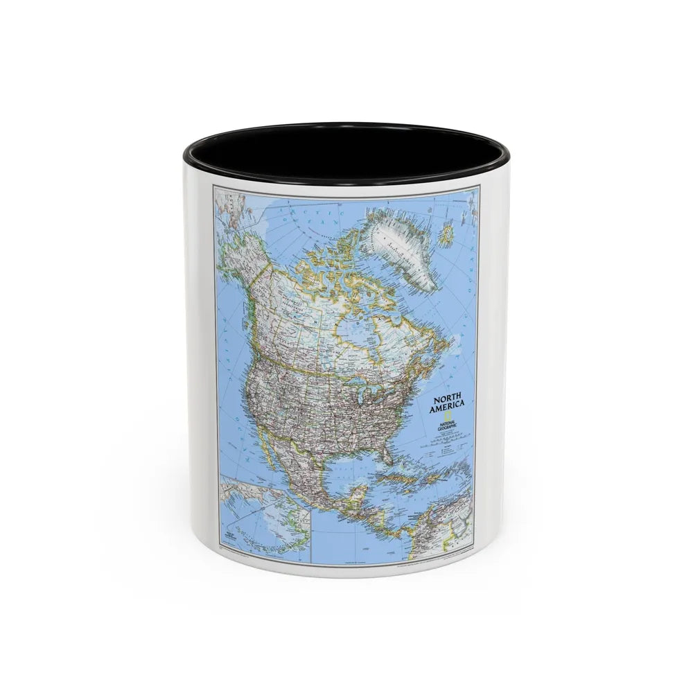 North America (2005) (Map) Accent Coffee Mug-11oz-Black-Go Mug Yourself