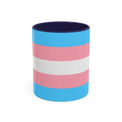 Transgender Pride Flag - Accent Coffee Mug-11oz-Navy-Go Mug Yourself