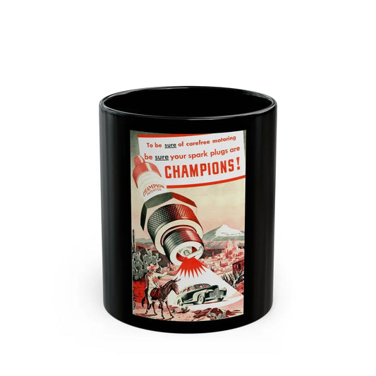 Champion Patented, advertisement, Liberty magazine, June 7, 1941 - Black Coffee Mug-11oz-Go Mug Yourself