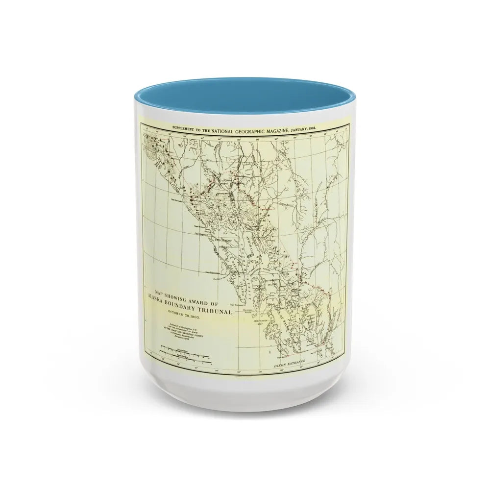 USA - Alaska (1903) (Map) Accent Coffee Mug-15oz-Light Blue-Go Mug Yourself