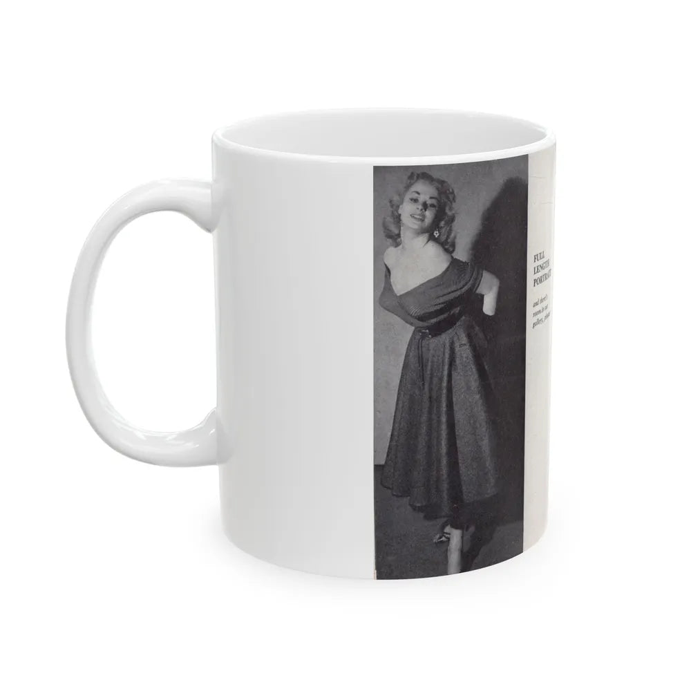 Norma Sykes #148 - 66 PHOTOGRAPHS OF Sabrina U.K. Pocket Mag. Pages 26 & 27 (Vintage Female Icon) White Coffee Mug-Go Mug Yourself