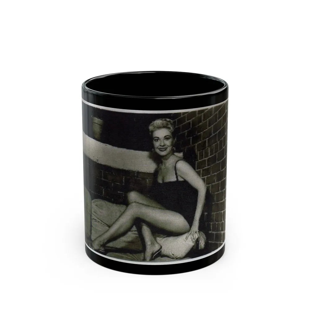 Lori Nelson #54 - Printed & Scanned (Vintage Female Icon) Black Coffee Mug-11oz-Go Mug Yourself